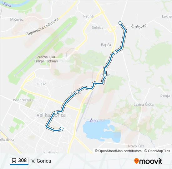 308 Bus Line Map