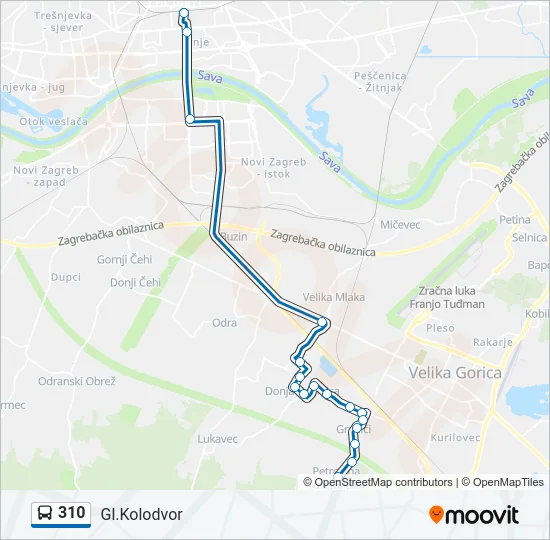 310 Bus Line Map