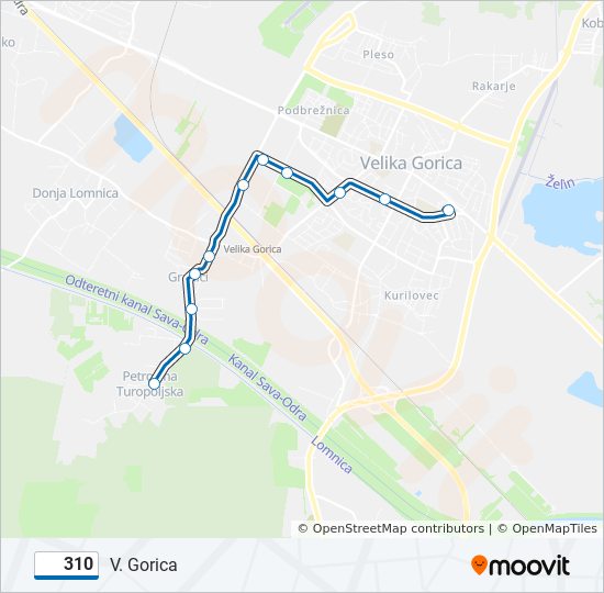 310 bus Line Map