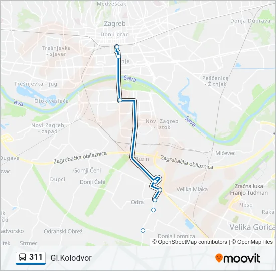 311 Bus Line Map