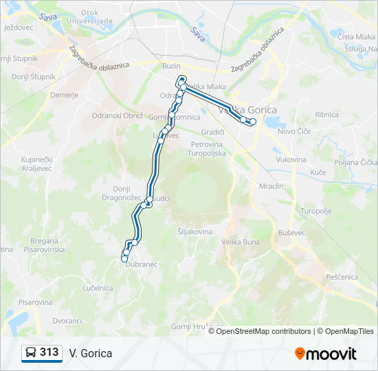 313 Bus Line Map