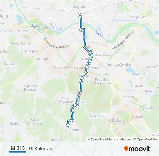 313 Bus Line Map