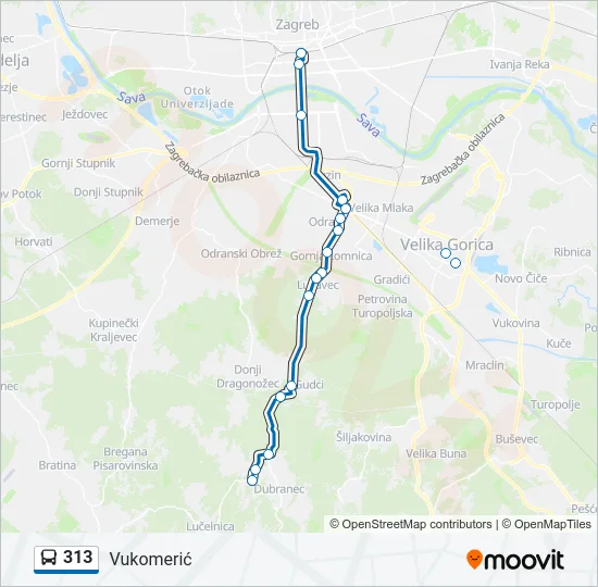313 Bus Line Map
