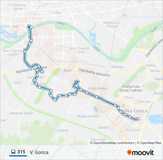 315 Bus Line Map