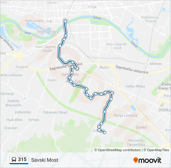 315 Bus Line Map