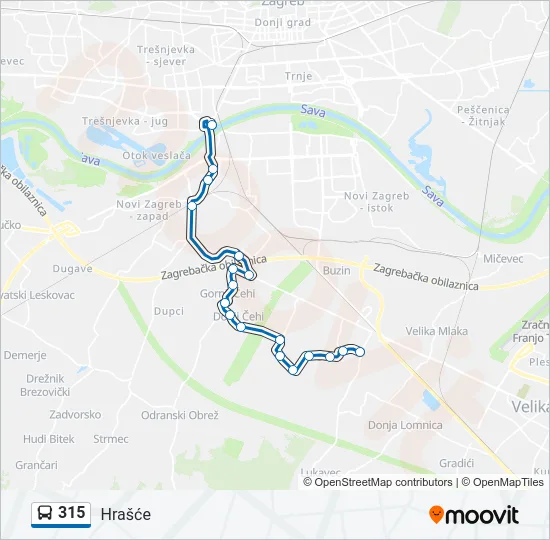 315 Bus Line Map