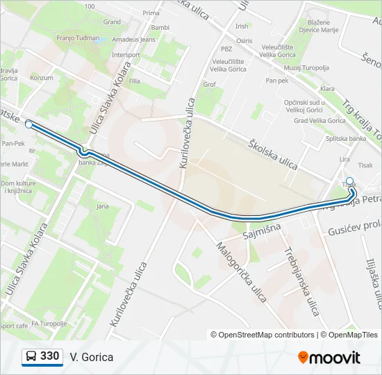 330 Bus Line Map