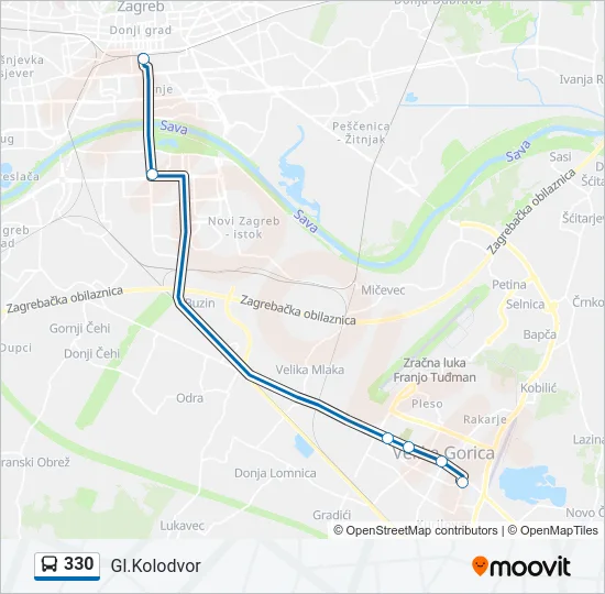 330 Bus Line Map