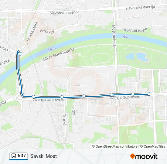 607 Bus Line Map
