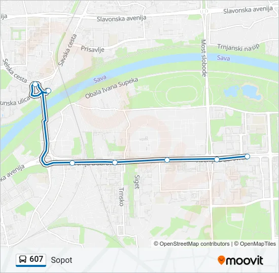 607 Bus Line Map