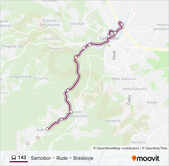 143 Bus Line Map