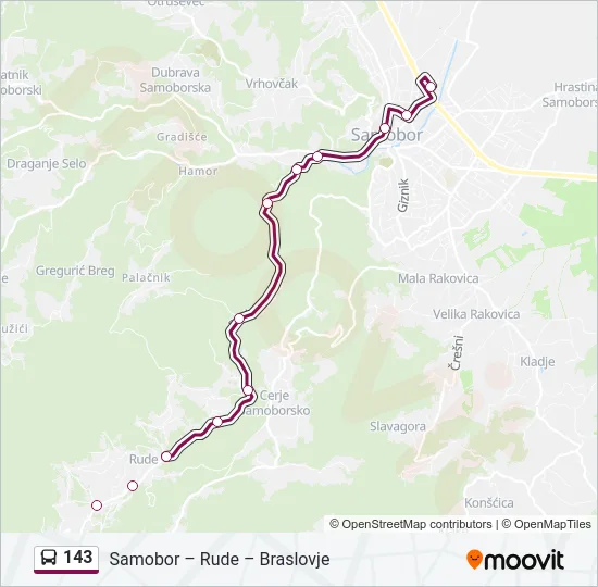 143 Bus Line Map