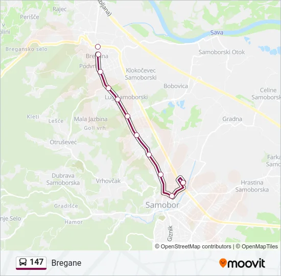 147 Bus Line Map