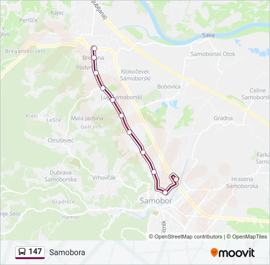 147 Bus Line Map