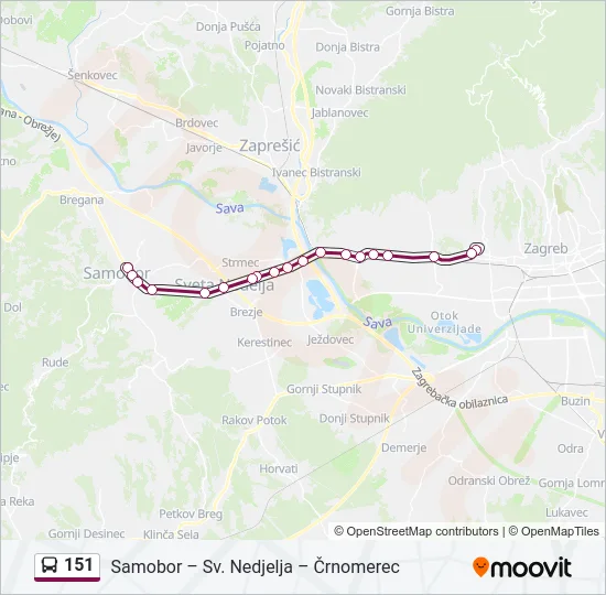 151 Bus Line Map
