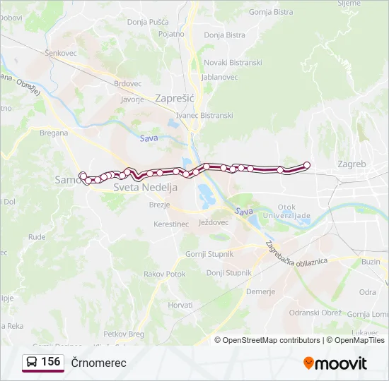 156 Bus Line Map