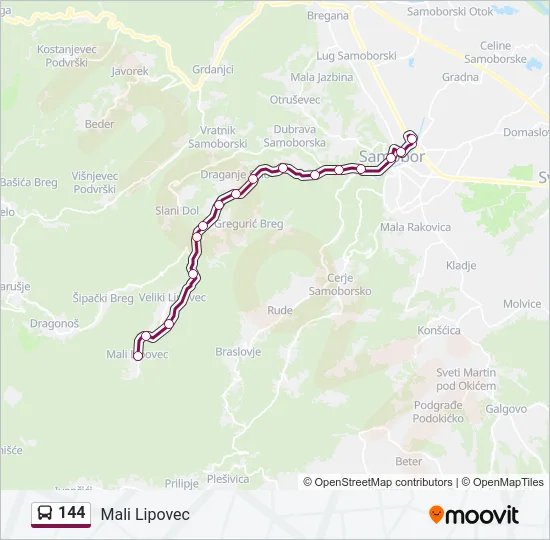 144 Bus Line Map