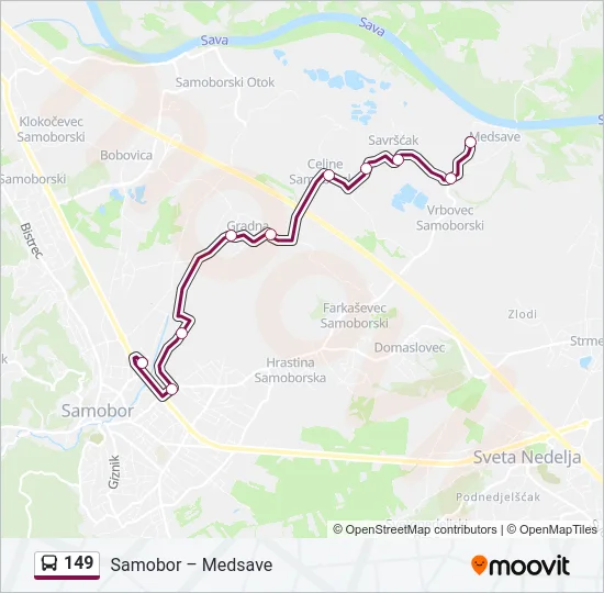 149 Bus Line Map