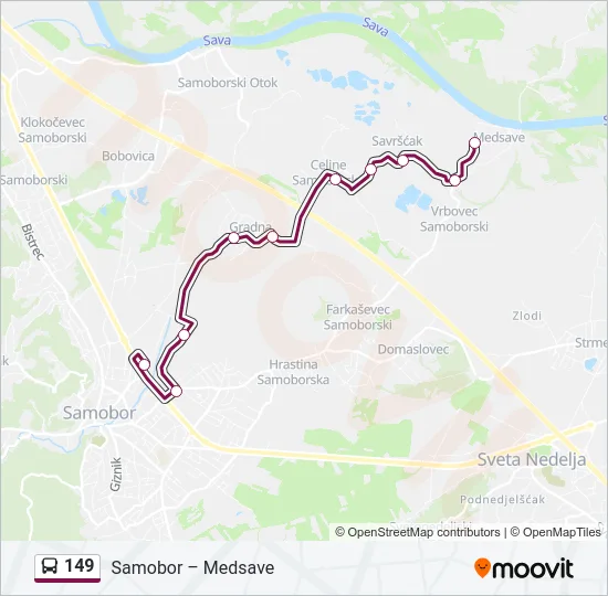 149 Bus Line Map