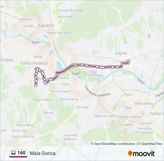 160 Bus Line Map