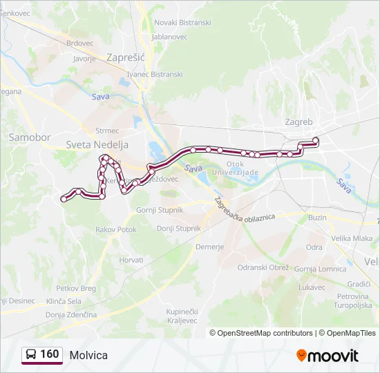 160 Bus Line Map