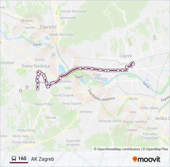 160 Bus Line Map