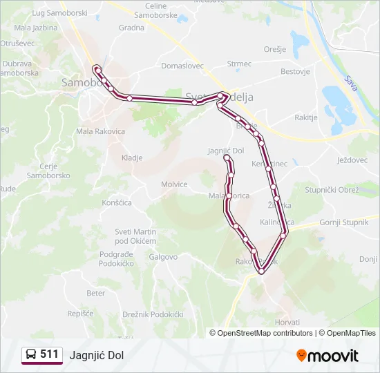 511 Bus Line Map