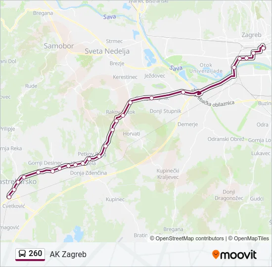 260 Bus Line Map