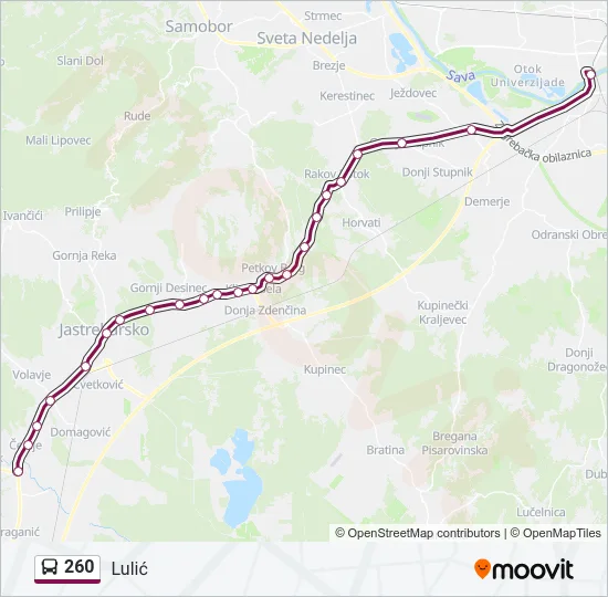 260 Bus Line Map