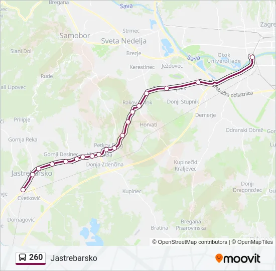260 Bus Line Map