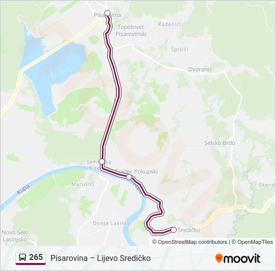 265 Bus Line Map