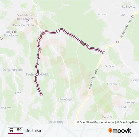 159 Bus Line Map