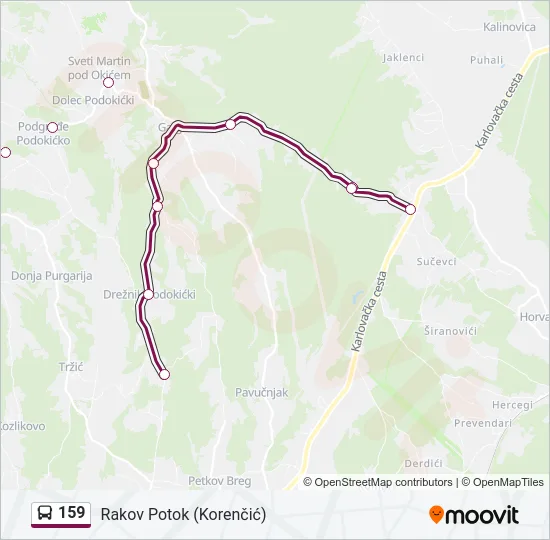 159 Bus Line Map