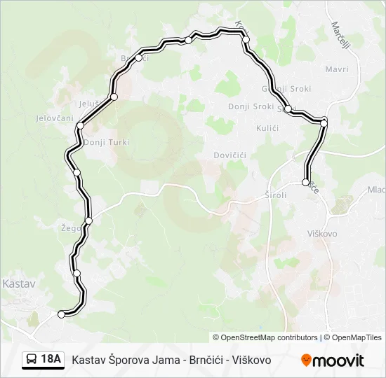 18A Bus Line Map