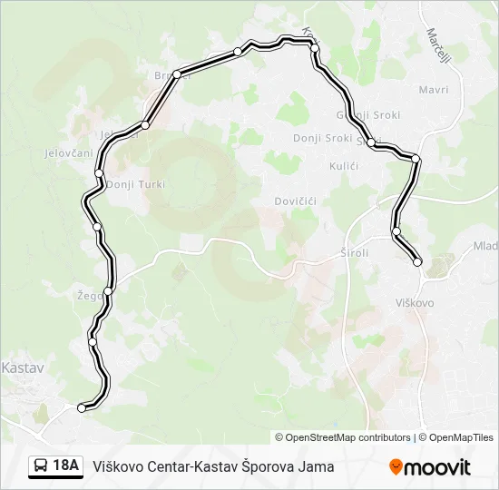 18A Bus Line Map
