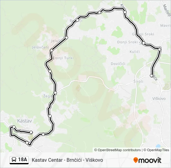 18A autobus karta linije