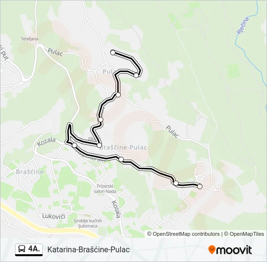 4A. autobus karta linije