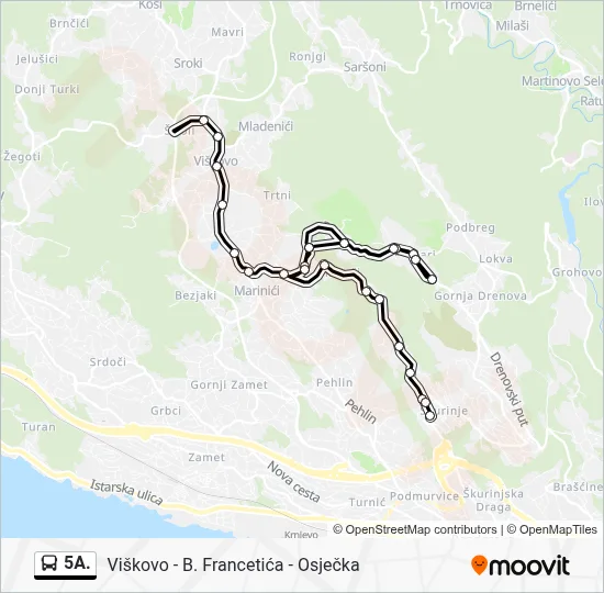 5A. autobus karta linije
