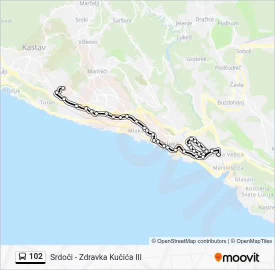 102 Bus Line Map