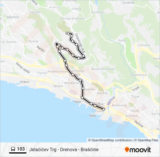 103 autobus karta linije
