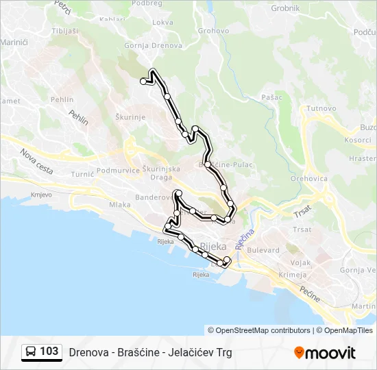 103 autobus karta linije