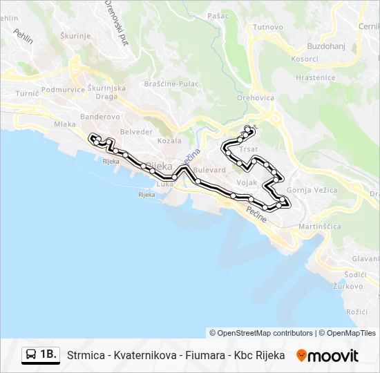 1B. autobus karta linije