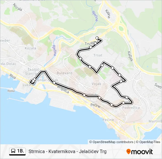 1B. autobus karta linije