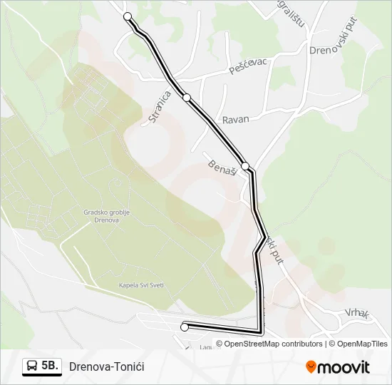 5B. autobus karta linije