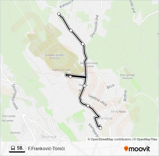 5B. autobus karta linije