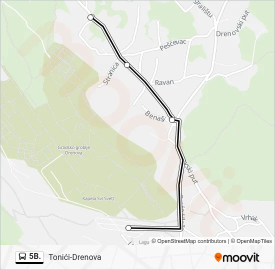 5B. autobus karta linije