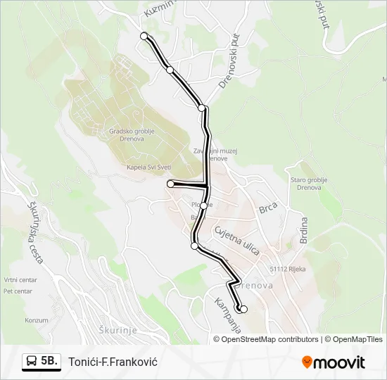 5B. autobus karta linije