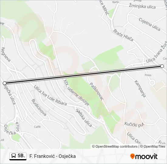 5B. autobus karta linije