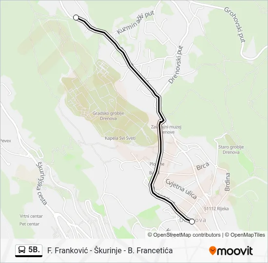 5B. autobus karta linije