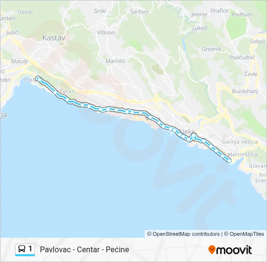 1 Bus Line Map
